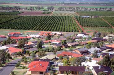 Ariel view of rural NSW town