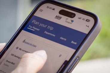 Using a mobile device to check train timetable